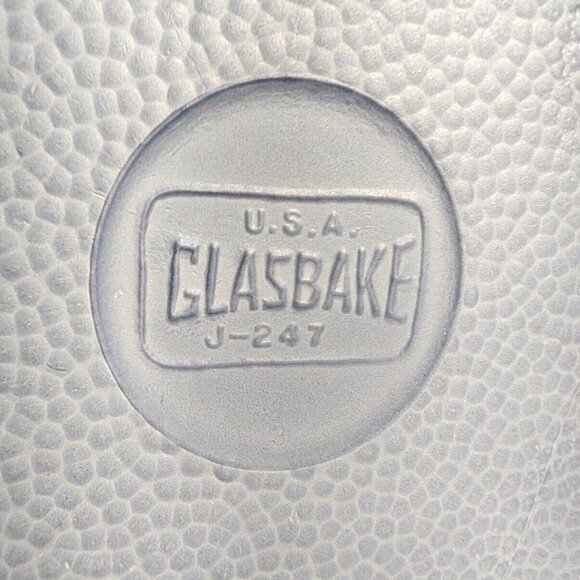 Vintage Glasbake J-247 Grecian Blue and White Milk Glass Baking Dish 9x9x2" VGC - Picture 6 of 9